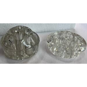 Vtg Glass Flower Frog Set Florist Arrangements Centerpieces Retro Decor Cottage